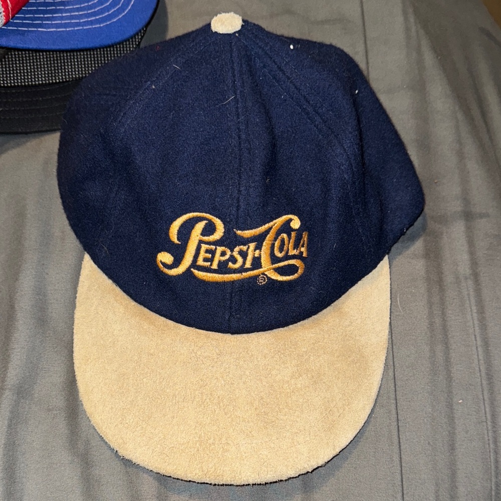 Pepsi-Cola Navy and Tan Cap VTG - Picture 1 of 3